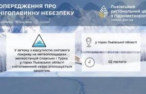 Сніголавинний сезон завершено в горах Львівщини