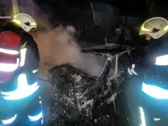 (Українська) Пожежа в автомобілі «ВАЗ 21099» у Загірному ліквідована рятувальниками