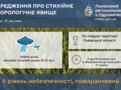(Українська) На півдні Львівщини попереджають про сильні дощі та шквали 27 травня