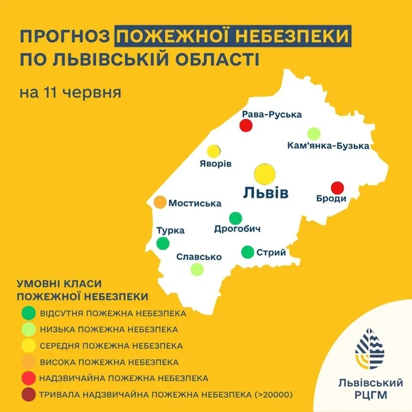 На 11 червня прогнозують місцями надзвичайну пожежну небезпеку