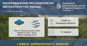 На Львівщині 13 червня очікують туман і грози