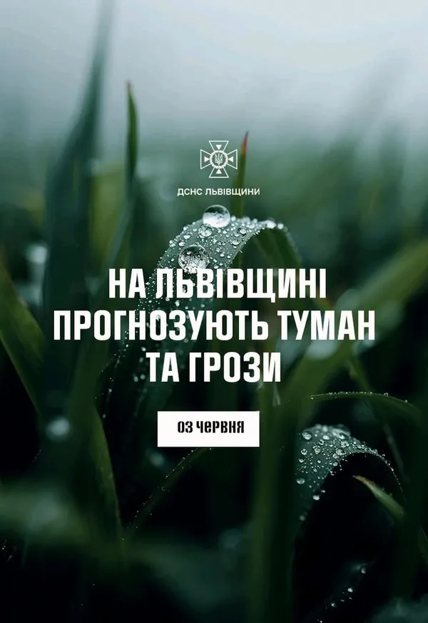 image На Львівщині 3 червня очікують туман і грози