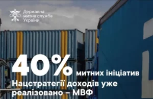 МВФ: митниця виконала 40% заходів Нацстратегії доходів до 2030 року МВФ: митниця виконала 40% заходів Нацстратегії доходів до 2030 року