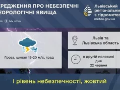 22 червня на Львівщині очікують грози, град і шквали вітру 22 червня на Львівщині очікують грози, град і шквали вітру