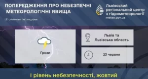 23 червня на Львівщині та у Львові очікують грози