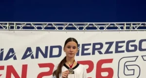 Юна тхеквондистка Милана Білинець зі Славської громади виборола «золото» на Bosnia Open G1 2026