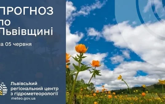 Прогноз погоди на 5 червня для Львівщини та Львова