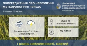 08 липня на Львівщині очікують сильний вітер і грози