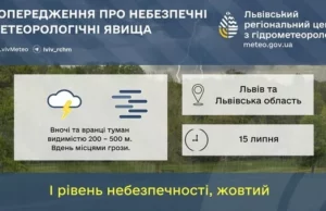 (Українська) 15 липня на Львівщині очікують туман і грози 15 липня на Львівщині очікують туман і грози