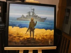 Оригінал картини «Русскій воєнний корабль, іді…» представили у Трускавці Оригінал картини «Русскій воєнний корабль, іді…» представили у Трускавці