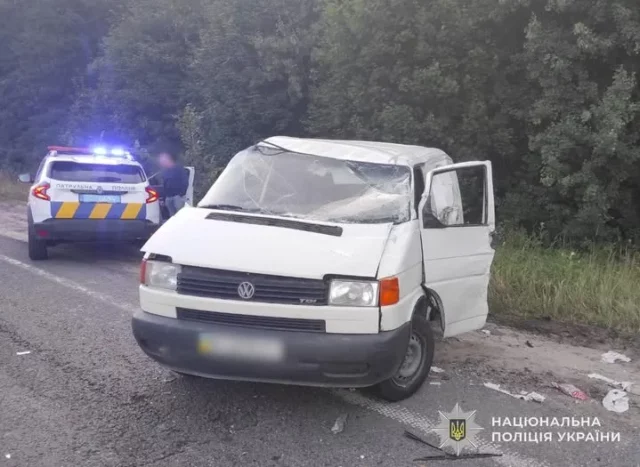 image На трасі Київ–Чоп у селі Гамаліївка зіткнулися вантажівка та мікроавтобус: двоє травмованих
