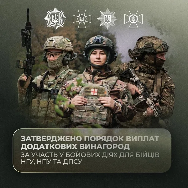 image Затверджують порядок мотиваційних виплат для гвардійців, прикордонників і поліцейських