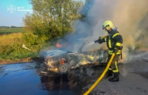 Поблизу Мурованого в Шептицькому районі згорів легковий автомобіль