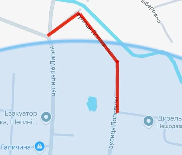 image 19–20 серпня обмежать рух транспорту на вулиці Поповича