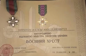 Капітана Василя Штинду з Моршинської громади нагороджено «Воєнним хрестом»