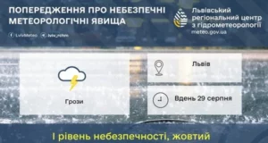 29 серпня на Львівщині та у Львові очікують грози