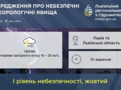 На 1 вересня на Львівщині прогнозують грози та сильний вітер