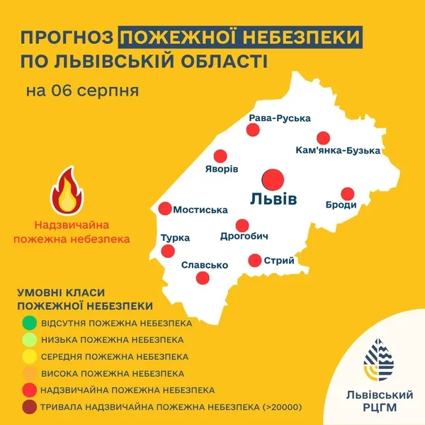 image 06 серпня прогнозують надзвичайну пожежну небезпеку