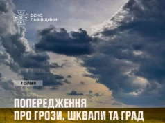 На 7 серпня на Львівщині попереджають про грози, шквали та град
