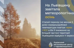 На Львівщину прийшла метеорологічна осінь
