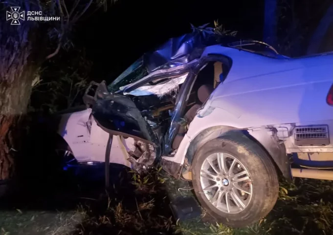 У селі Явора на Самбірщині рятувальники деблокували водія з перекинутого авто