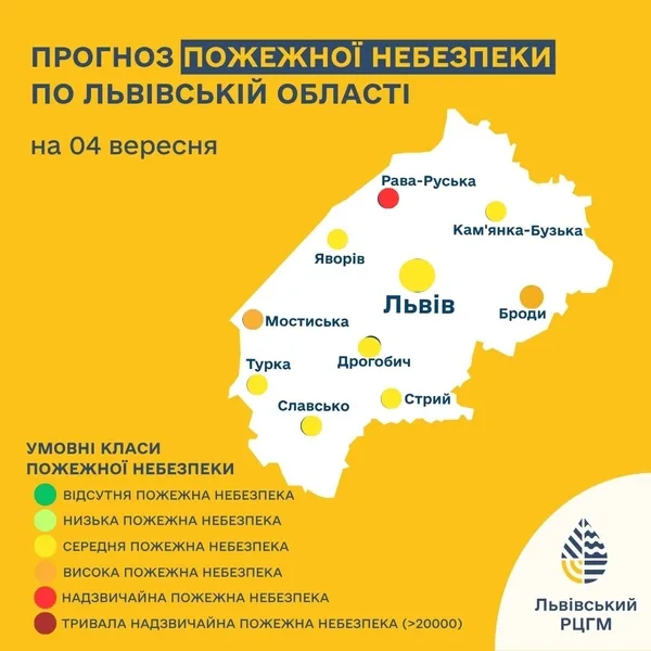 image Прогноз пожежної небезпеки на 4 вересня