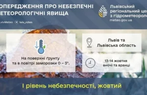 Заморозки на Львівщині: попередження про небезпечні метеоявища Заморозки на Львівщині: попередження про небезпечні метеоявища