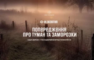 На Львівщині 13–14 жовтня прогнозують тумани та заморозки