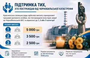 Красненська громада виплатить допомогу постраждалим від Чорнобильської катастрофи Красненська громада виплатить допомогу постраждалим від Чорнобильської катастрофи