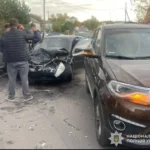У Шептицькому внаслідок зіткнення чотирьох авто травмовано трьох пасажирів