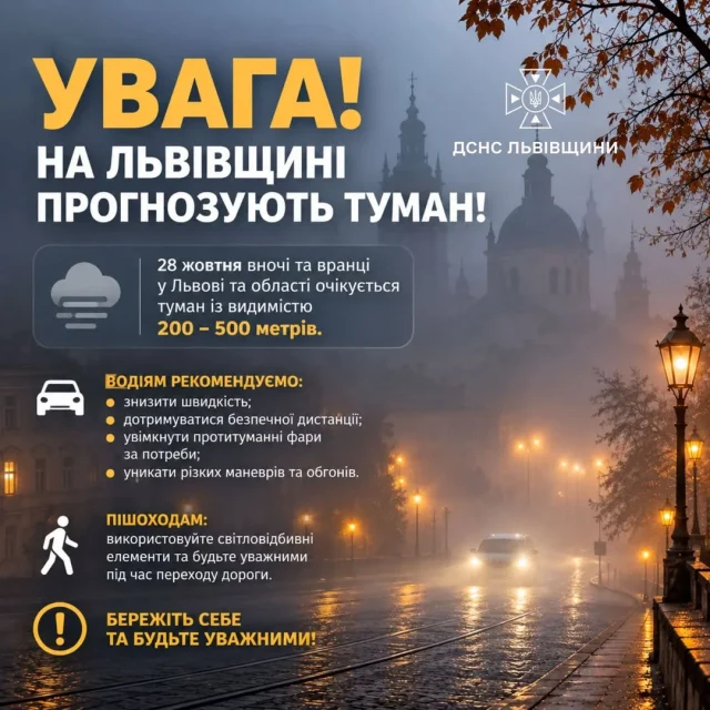 image 28 жовтня на Львівщині прогнозують туман із видимістю до 200 метрів