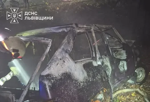 У Трускавці рятувальники загасили палаючий автомобіль ВАЗ