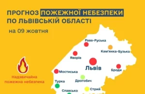 На 9–10 жовтня на Львівщині оголосили надзвичайну пожежну небезпеку